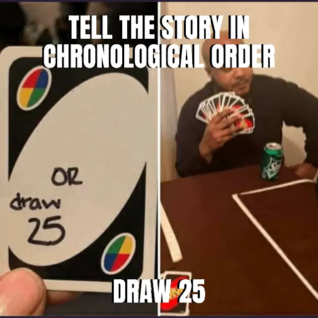 Tell the story in chronological order — Draw 25
